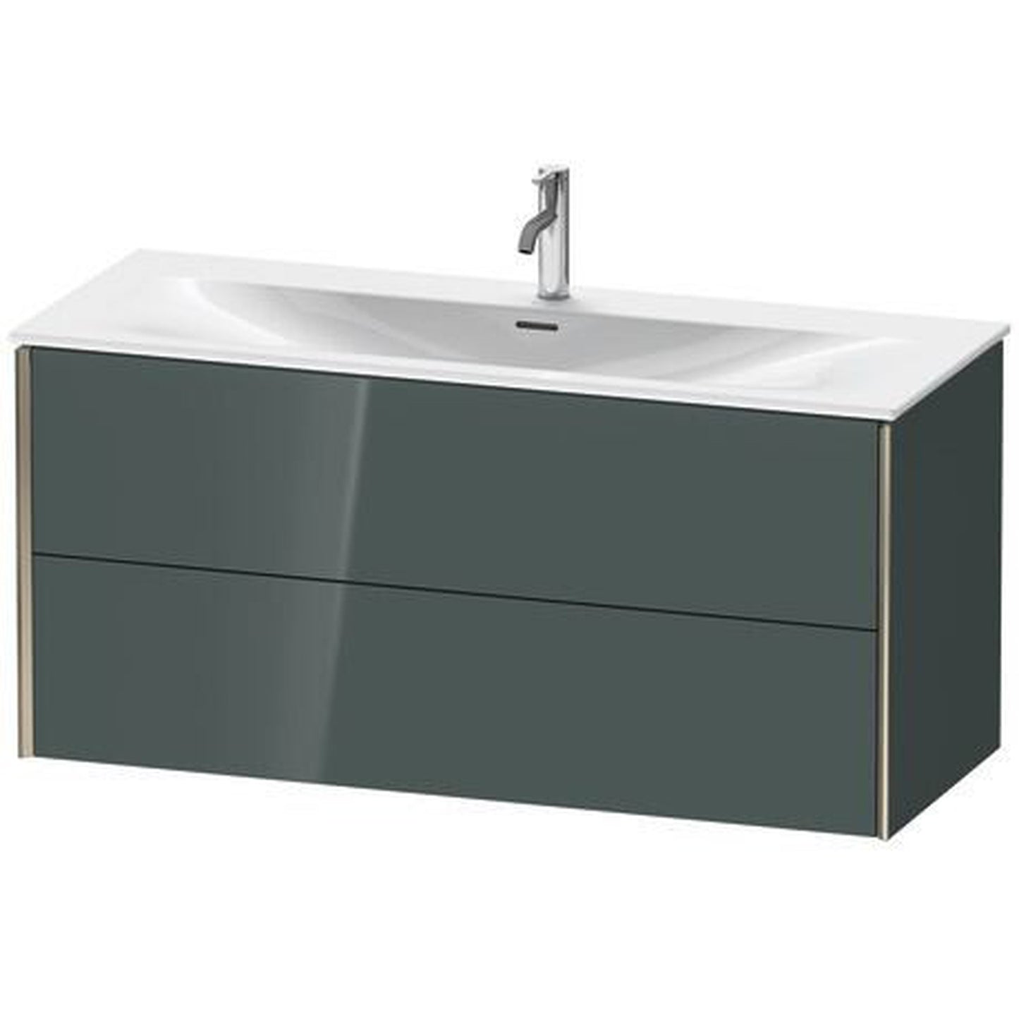 Duravit Xviu 48" x 22" x 17" Two Drawer Wall-Mount Vanity Unit, Dolomiti Grey High Gloss Lacquer (XV41360B138)