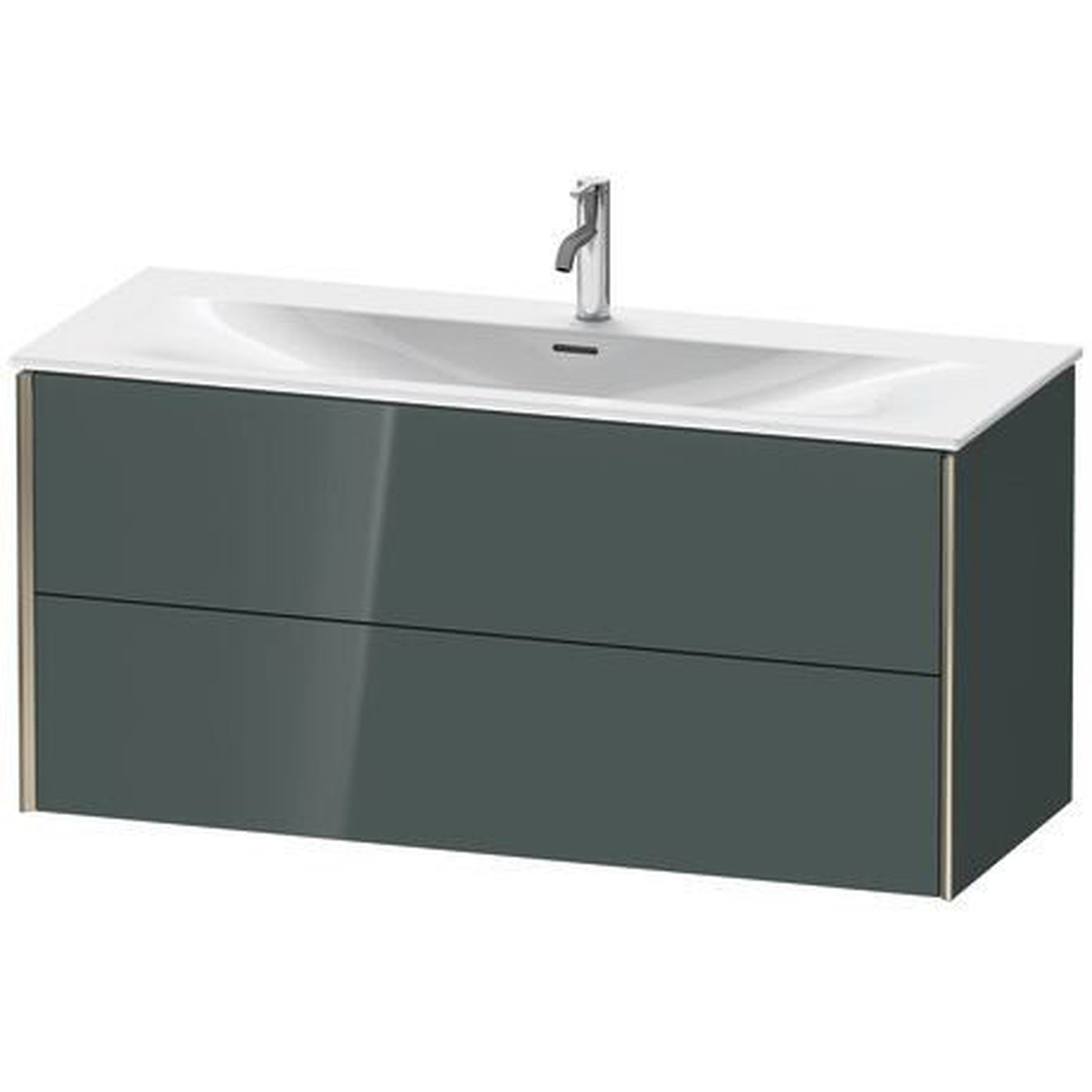 Duravit Xviu 48" x 22" x 17" Two Drawer Wall-Mount Vanity Unit, Dolomiti Grey High Gloss Lacquer (XV41360B138)