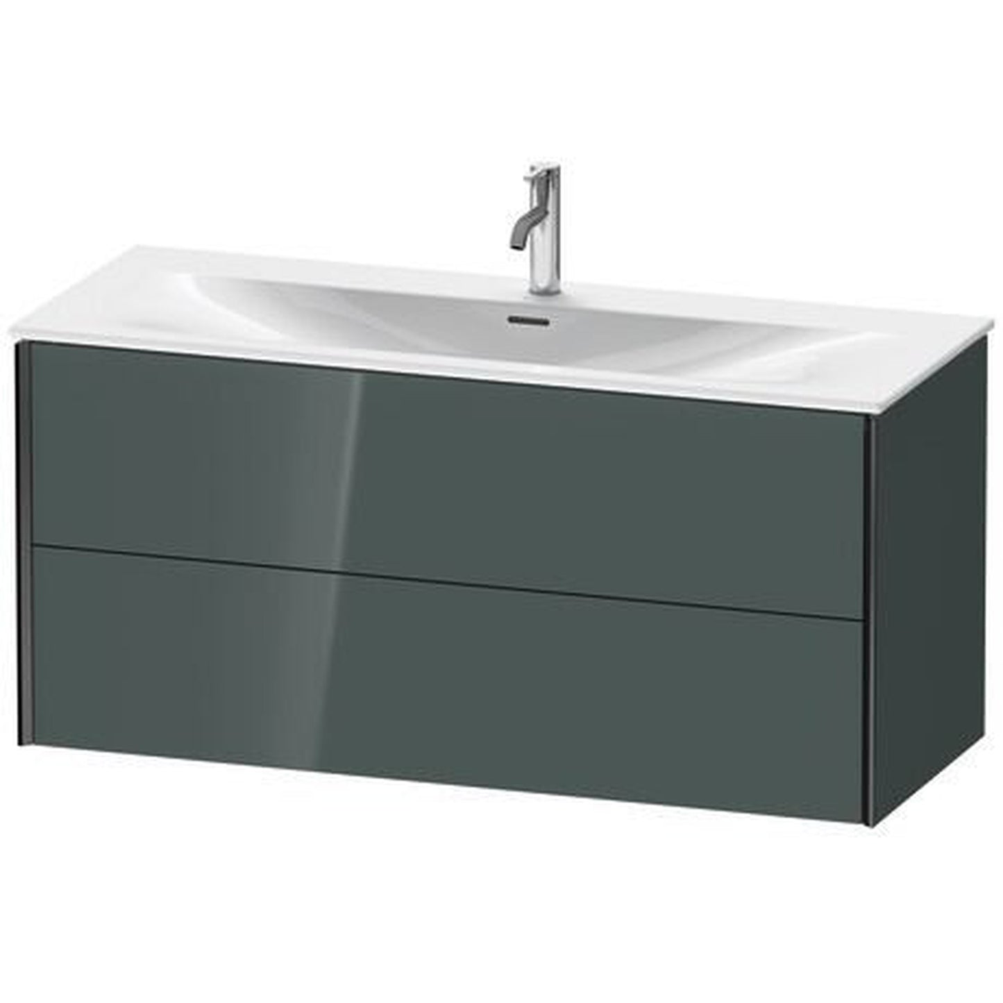 Duravit Xviu 48" x 22" x 17" Two Drawer Wall-Mount Vanity Unit, Dolomiti Grey High Gloss Lacquer (XV41360B238)