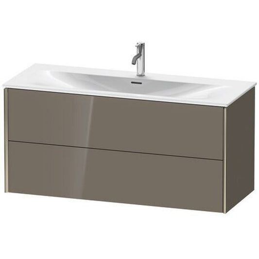 Duravit Xviu 48" x 22" x 17" Two Drawer Wall-Mount Vanity Unit, Flannel Grey High Gloss Lacquer (XV41360B189)