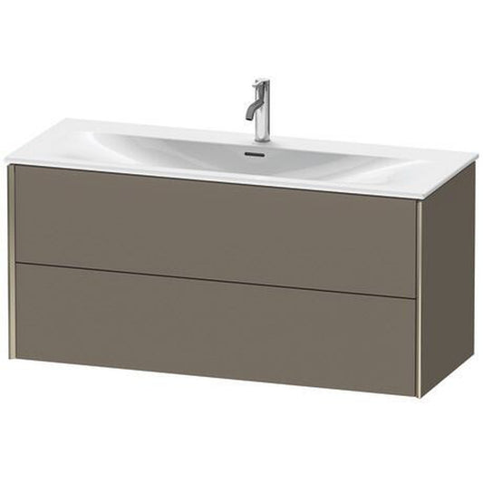 Duravit Xviu 48" x 22" x 17" Two Drawer Wall-Mount Vanity Unit, Flannel Grey Satin Matt Lacquer (XV41360B190)
