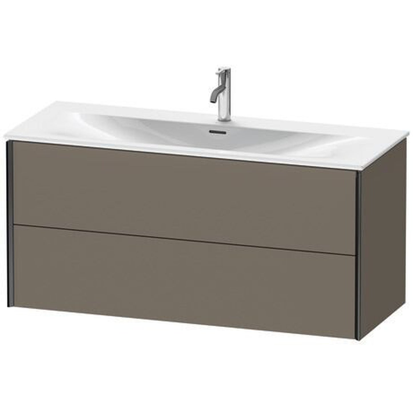 Duravit Xviu 48" x 22" x 17" Two Drawer Wall-Mount Vanity Unit, Flannel Grey Satin Matt Lacquer (XV41360B290)