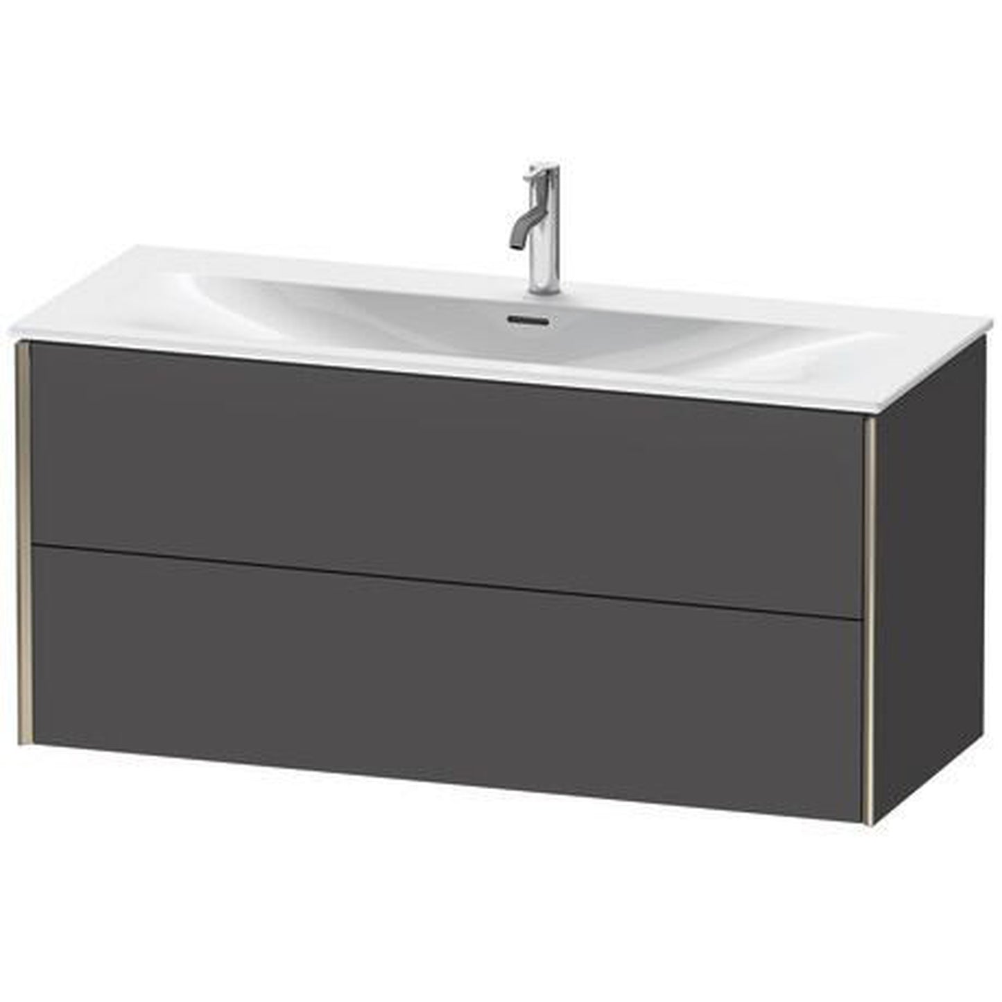 Duravit Xviu 48" x 22" x 17" Two Drawer Wall-Mount Vanity Unit, Graphite Matt (XV41360B149)