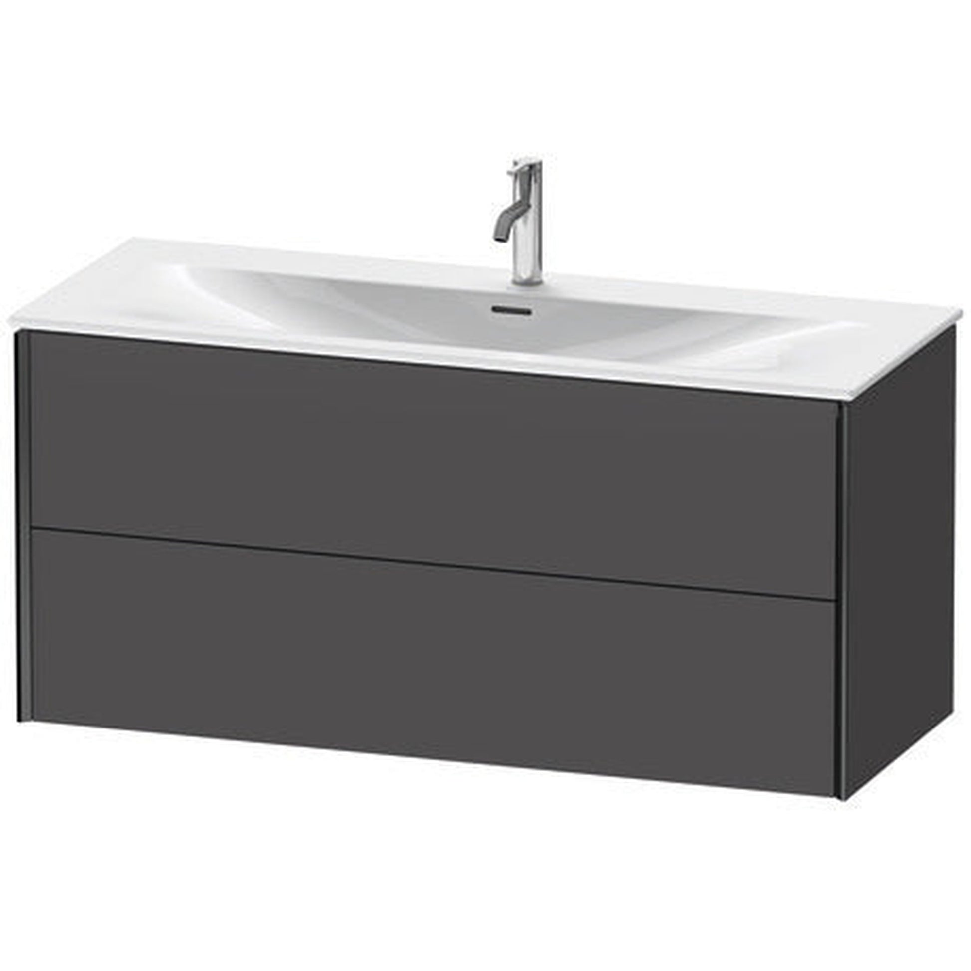 Duravit Xviu 48" x 22" x 17" Two Drawer Wall-Mount Vanity Unit, Graphite Matt (XV41360B249)