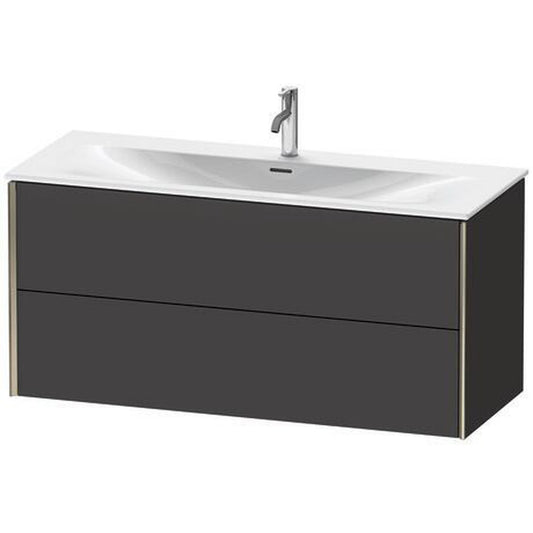 Duravit Xviu 48" x 22" x 17" Two Drawer Wall-Mount Vanity Unit, Graphite Super Matt (XV41360B180)