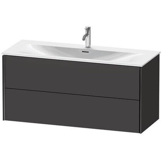 Duravit Xviu 48" x 22" x 17" Two Drawer Wall-Mount Vanity Unit, Graphite Super Matt (XV41360B280)