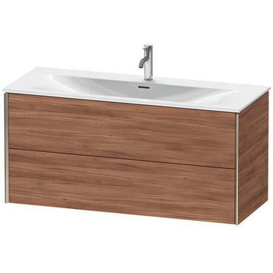 Duravit Xviu 48" x 22" x 17" Two Drawer Wall-Mount Vanity Unit, Natural Walnut (XV41360B179)