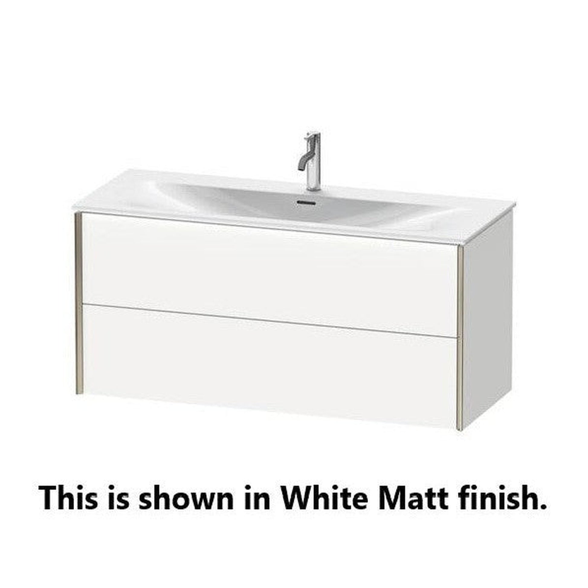 Duravit Xviu 48" x 22" x 17" Two Drawer Wall-Mount Vanity Unit, Stone Blue High Gloss Lacquer (XV41360B147)