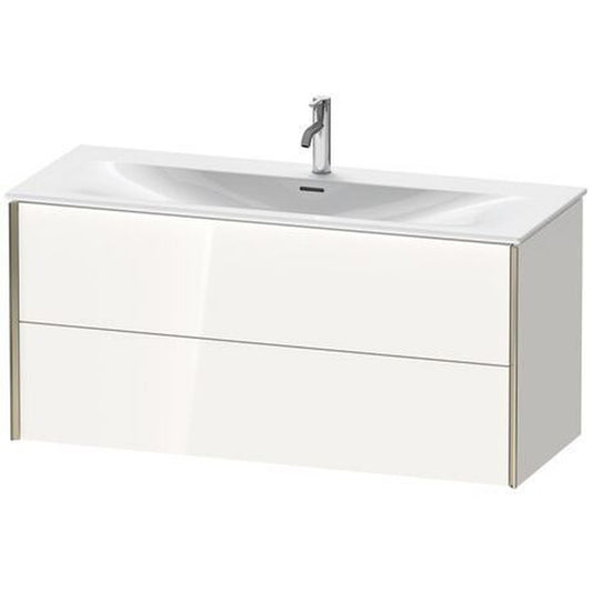 Duravit Xviu 48" x 22" x 17" Two Drawer Wall-Mount Vanity Unit, White High Gloss Lacquer (XV41360B185)