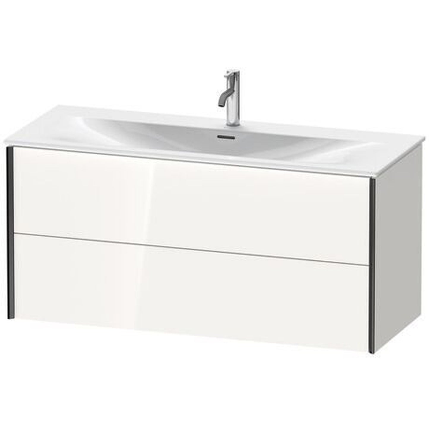 Duravit Xviu 48" x 22" x 17" Two Drawer Wall-Mount Vanity Unit, White High Gloss (XV41360B222)