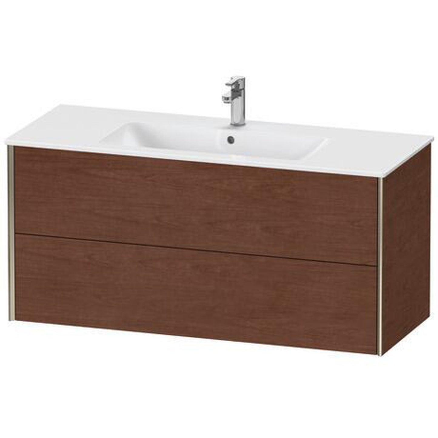Duravit Xviu 48" x 22" x 19" Two Drawer Wall-Mount Vanity Unit, American Walnut (XV41280B113)