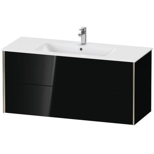 Duravit Xviu 48" x 22" x 19" Two Drawer Wall-Mount Vanity Unit, Black High Gloss Lacquer (XV41280B140)