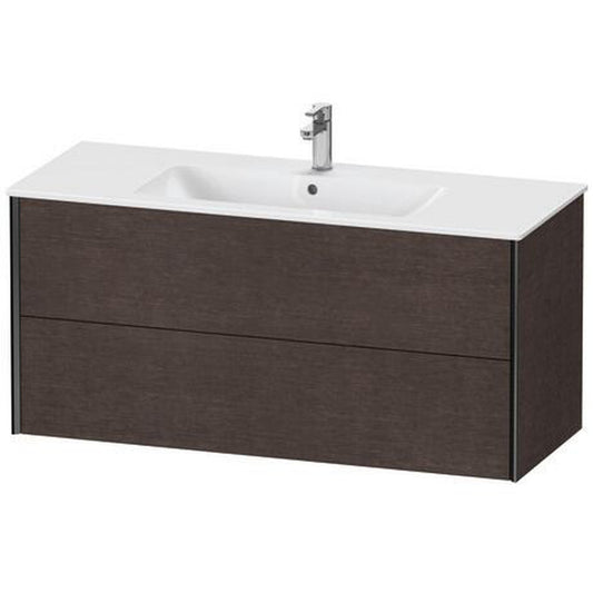 Duravit Xviu 48" x 22" x 19" Two Drawer Wall-Mount Vanity Unit, Brushed Dark Oak Real Wood Veneer (XV41280B272)