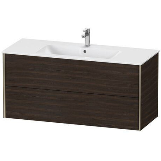 Duravit Xviu 48" x 22" x 19" Two Drawer Wall-Mount Vanity Unit, Brushed Walnut Real Wood Veneer (XV41280B169)