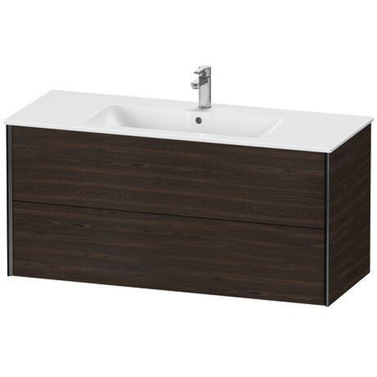 Duravit Xviu 48" x 22" x 19" Two Drawer Wall-Mount Vanity Unit, Brushed Walnut Real Wood Veneer (XV41280B269)