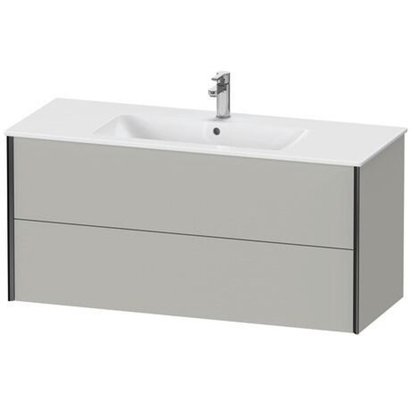 Duravit Xviu 48" x 22" x 19" Two Drawer Wall-Mount Vanity Unit, Concrete Grey Matt (XV41280B207)