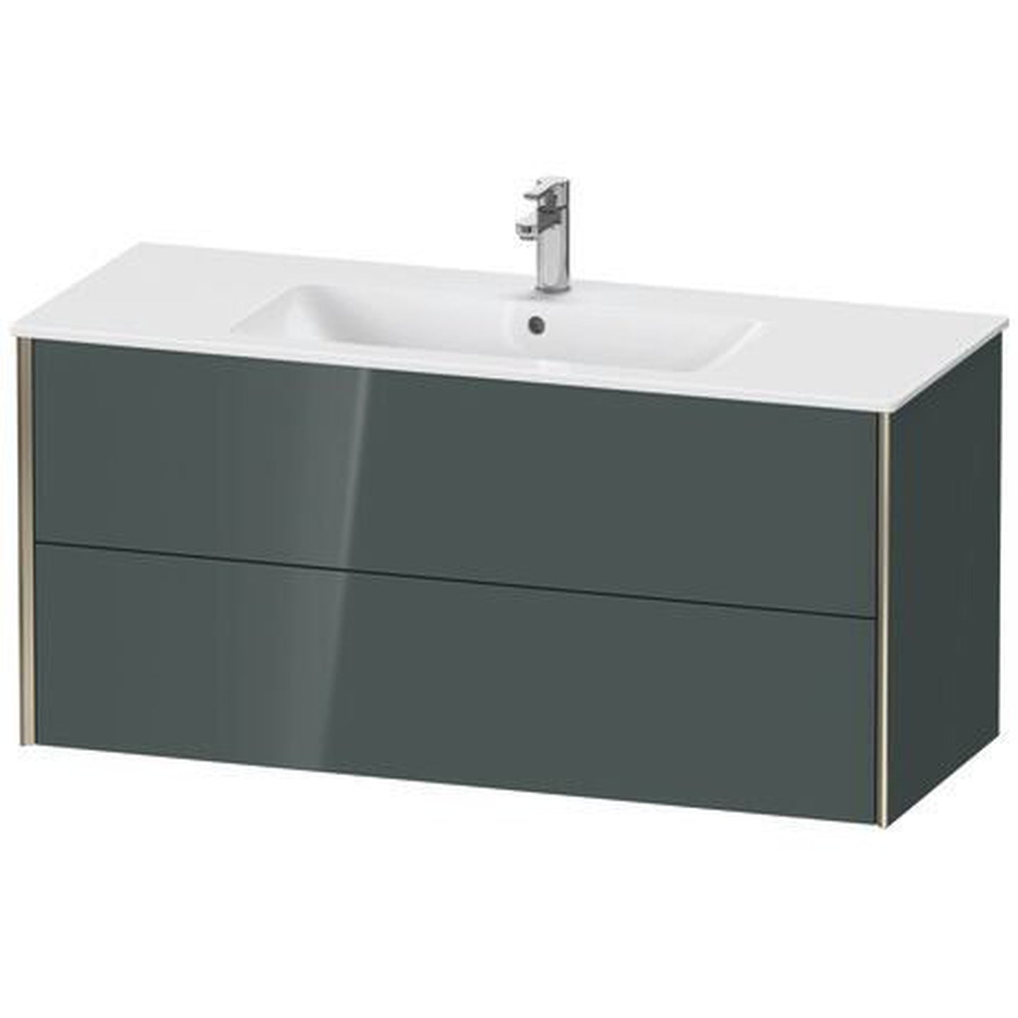 Duravit Xviu 48" x 22" x 19" Two Drawer Wall-Mount Vanity Unit, Dolomiti Grey High Gloss Lacquer (XV41280B138)