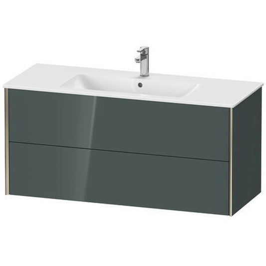 Duravit Xviu 48" x 22" x 19" Two Drawer Wall-Mount Vanity Unit, Dolomiti Grey High Gloss Lacquer (XV41280B138)