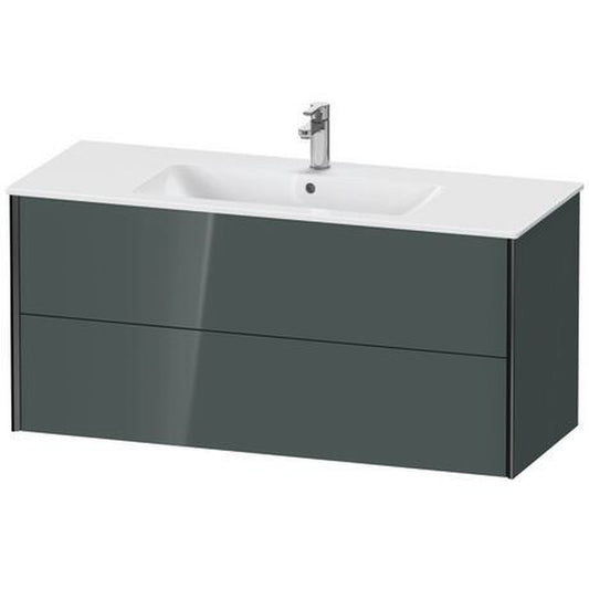 Duravit Xviu 48" x 22" x 19" Two Drawer Wall-Mount Vanity Unit, Dolomiti Grey High Gloss Lacquer (XV41280B238)