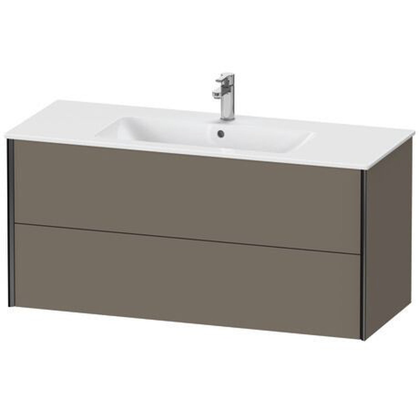Duravit Xviu 48" x 22" x 19" Two Drawer Wall-Mount Vanity Unit, Flannel Grey Satin Matt Lacquer (XV41280B290)