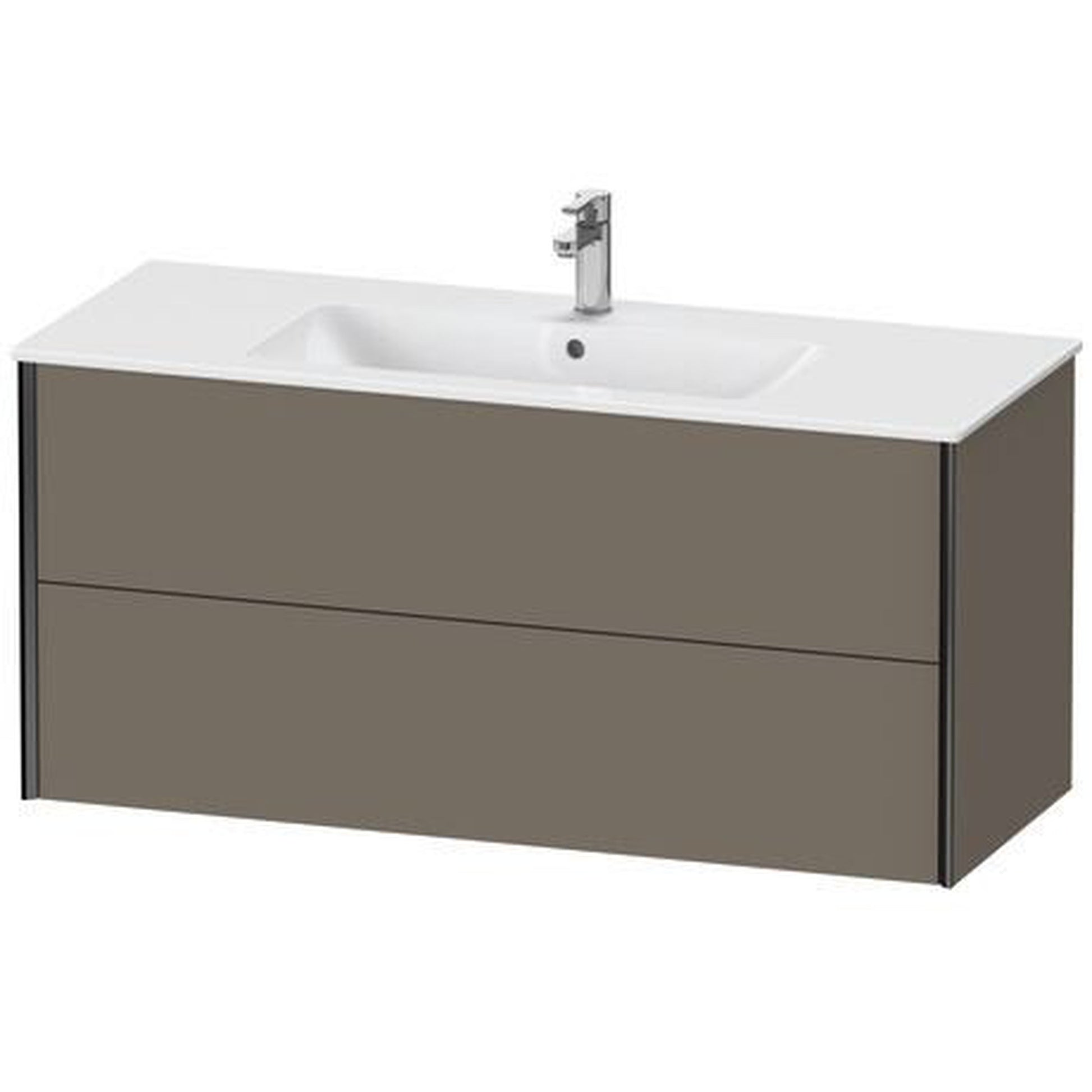 Duravit Xviu 48" x 22" x 19" Two Drawer Wall-Mount Vanity Unit, Flannel Grey Satin Matt Lacquer (XV41280B290)