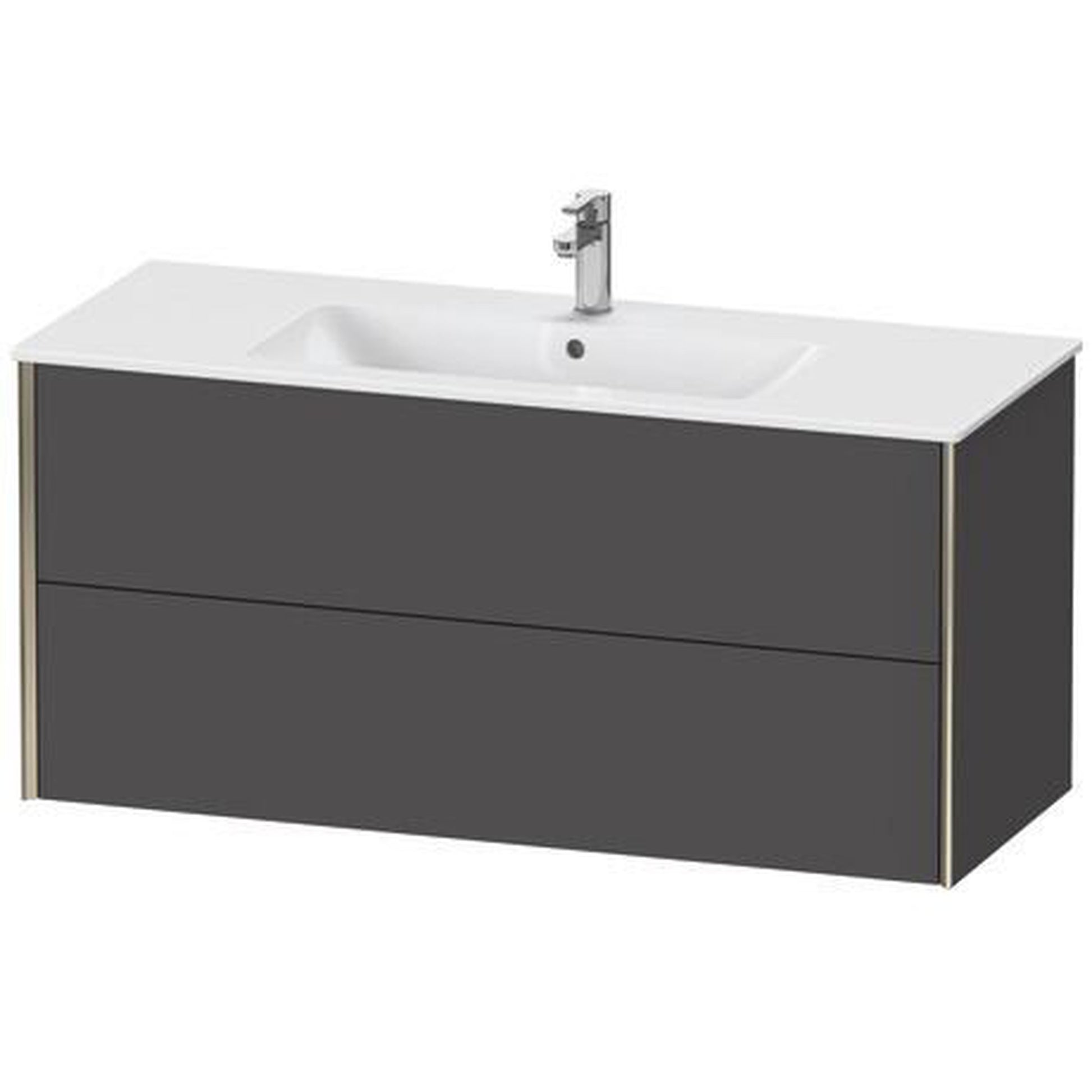 Duravit Xviu 48" x 22" x 19" Two Drawer Wall-Mount Vanity Unit, Graphite Matt (XV41280B149)