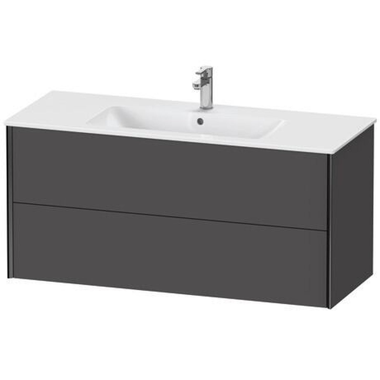 Duravit Xviu 48" x 22" x 19" Two Drawer Wall-Mount Vanity Unit, Graphite Matt (XV41280B249)