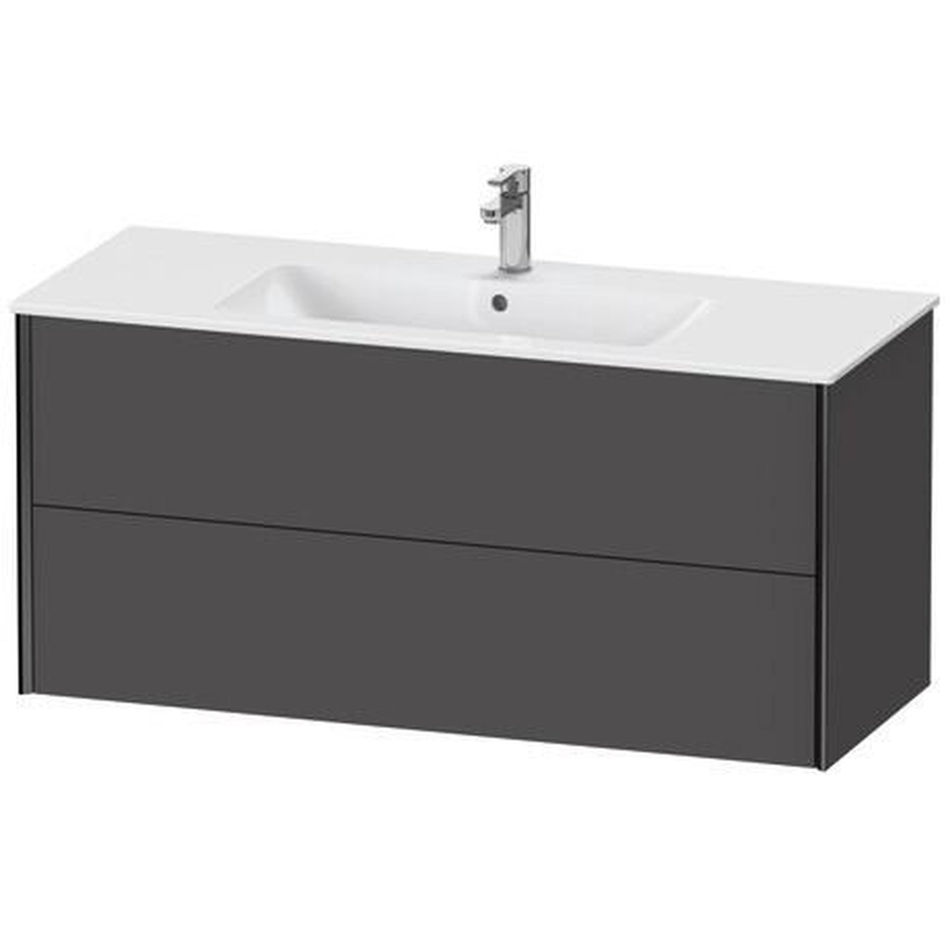 Duravit Xviu 48" x 22" x 19" Two Drawer Wall-Mount Vanity Unit, Graphite Matt (XV41280B249)