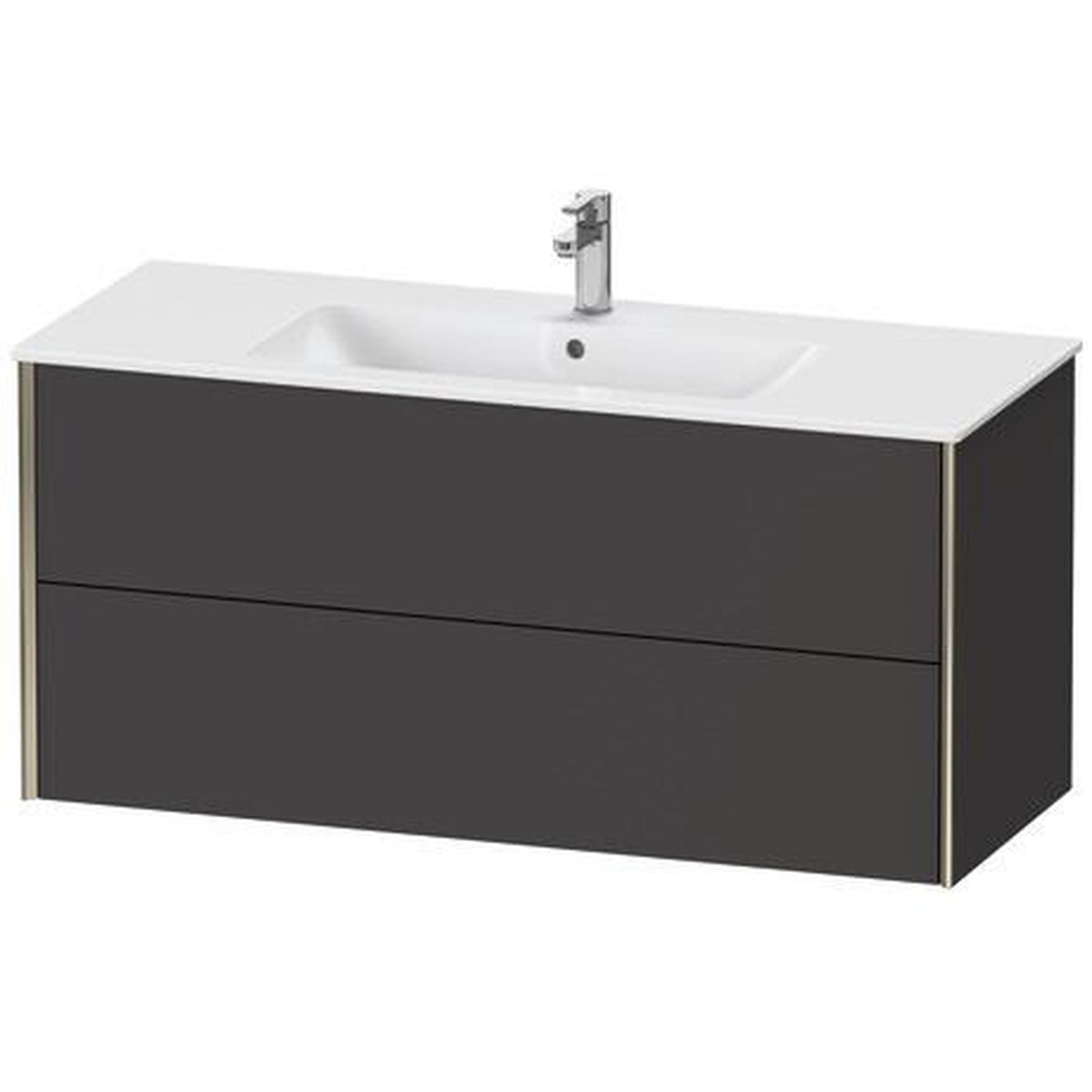 Duravit Xviu 48" x 22" x 19" Two Drawer Wall-Mount Vanity Unit, Graphite Super Matt (XV41280B180)