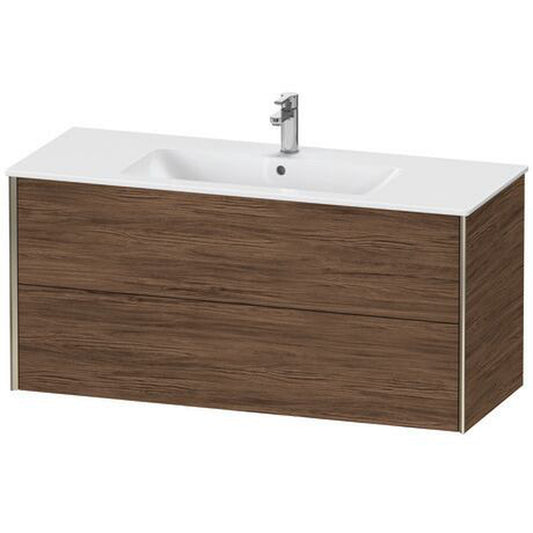 Duravit Xviu 48" x 22" x 19" Two Drawer Wall-Mount Vanity Unit, Walnut Dark (XV41280B121)