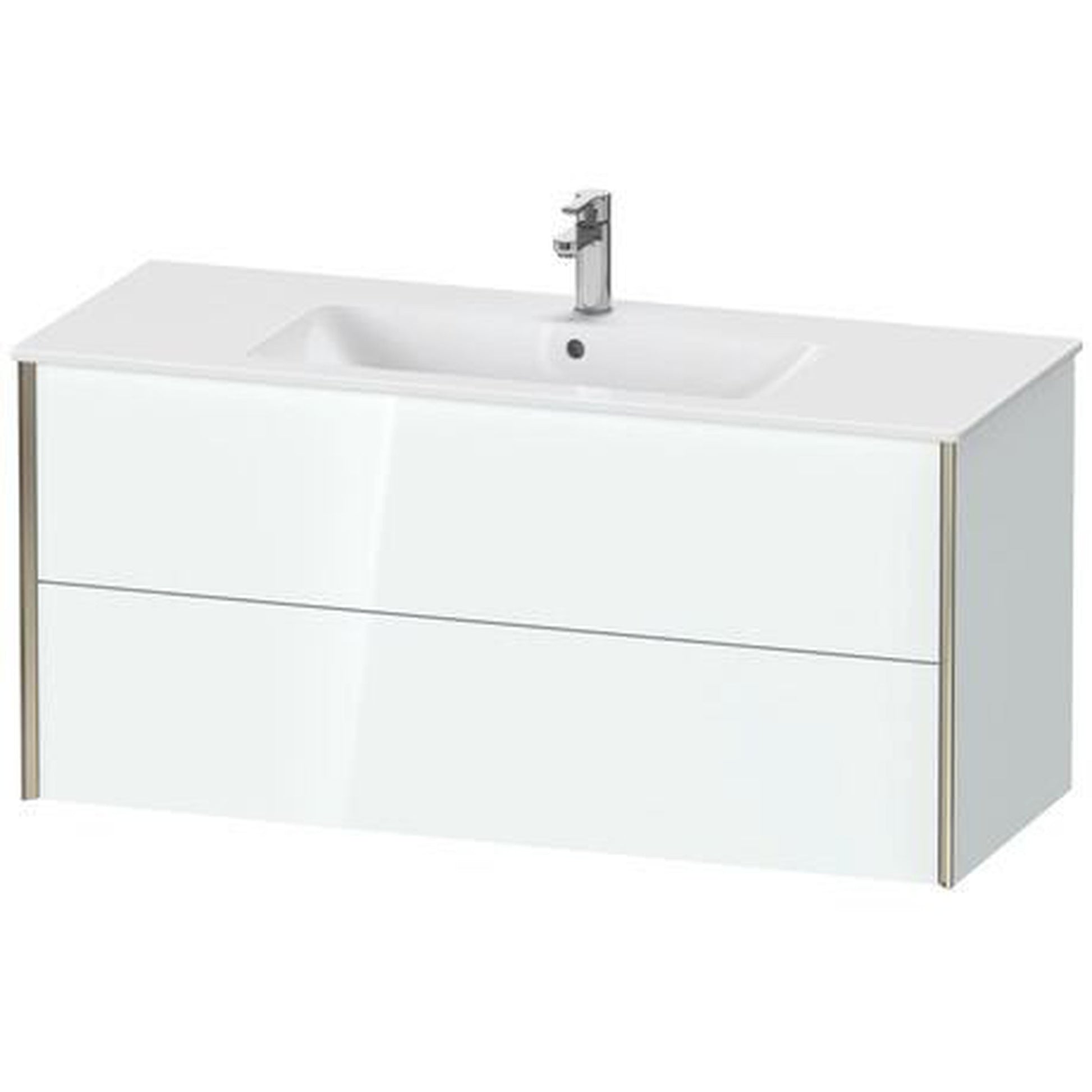 Duravit Xviu 48" x 22" x 19" Two Drawer Wall-Mount Vanity Unit, White High Gloss Lacquer (XV41280B185)