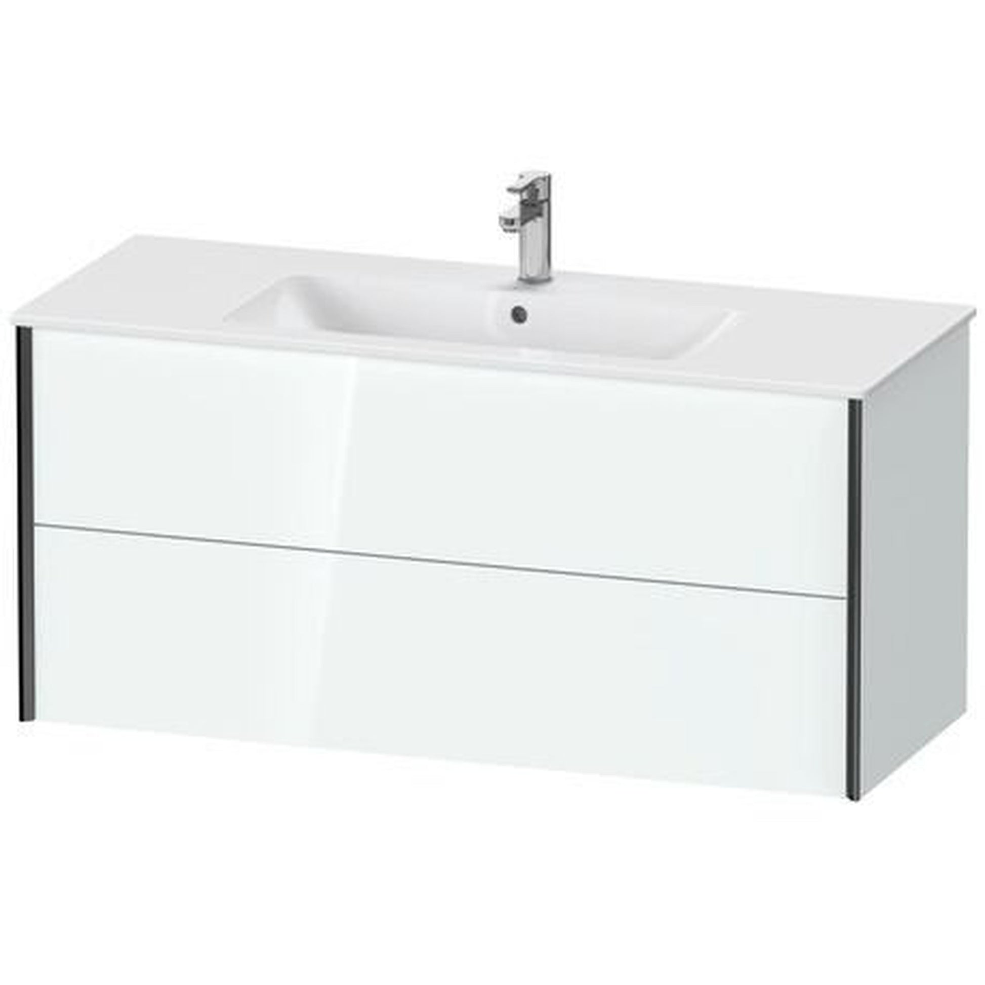 Duravit Xviu 48" x 22" x 19" Two Drawer Wall-Mount Vanity Unit, White High Gloss Lacquer (XV41280B285)