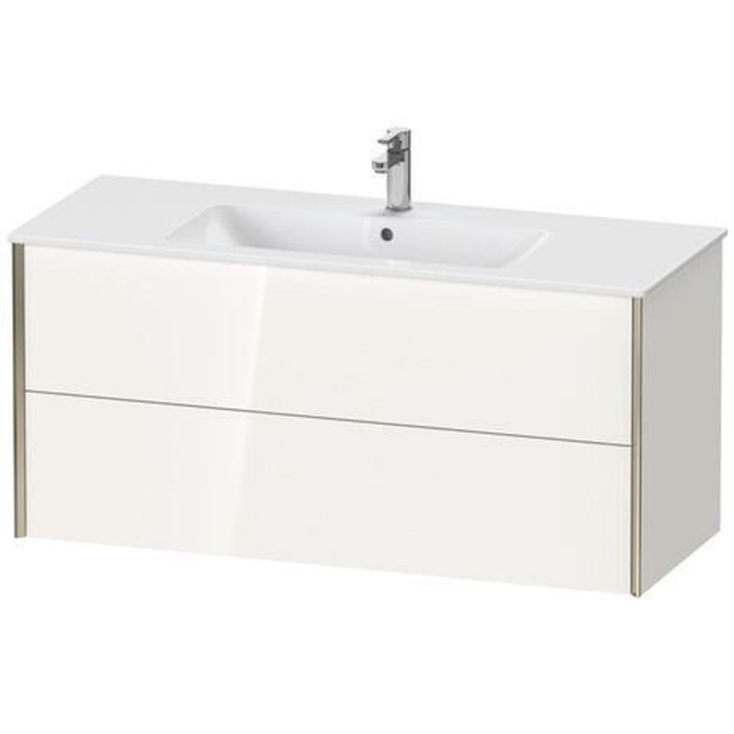 Duravit Xviu 48" x 22" x 19" Two Drawer Wall-Mount Vanity Unit, White High Gloss (XV41280B122)