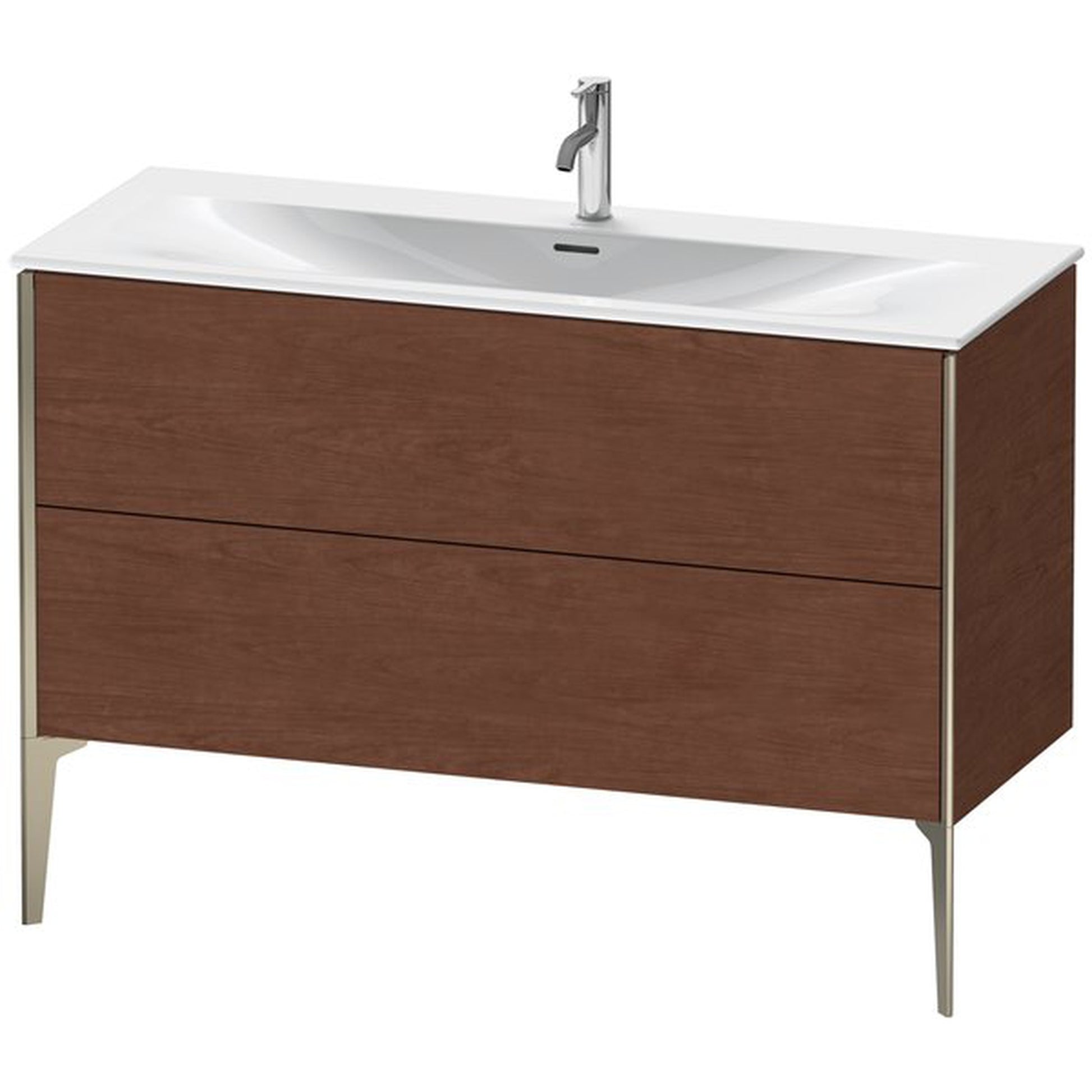 Duravit Xviu 48" x 23" x 19" Two Drawer Floorstanding Vanity Unit, American Walnut (XV43040B113)