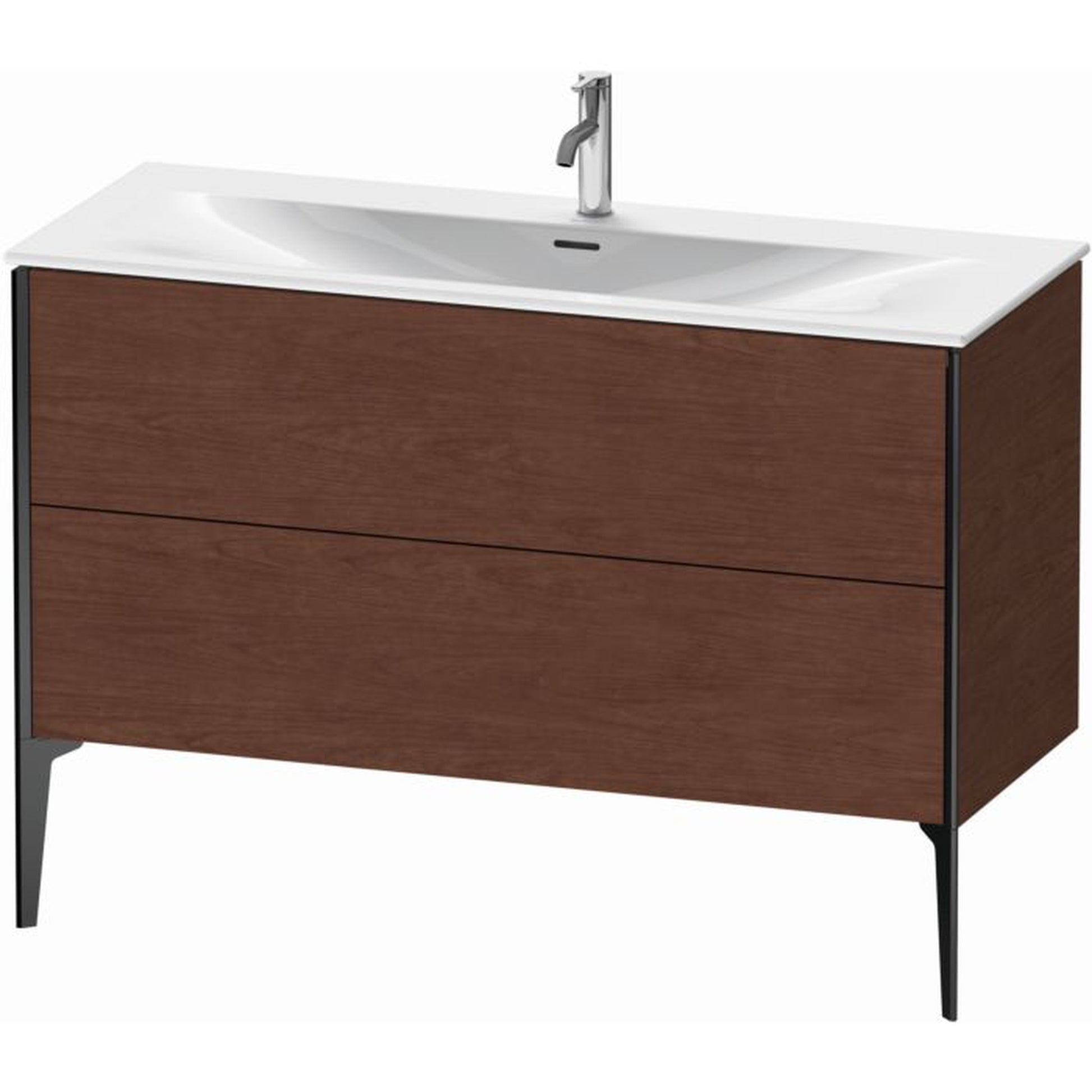 Duravit Xviu 48" x 23" x 19" Two Drawer Floorstanding Vanity Unit, American Walnut (XV43040B213)