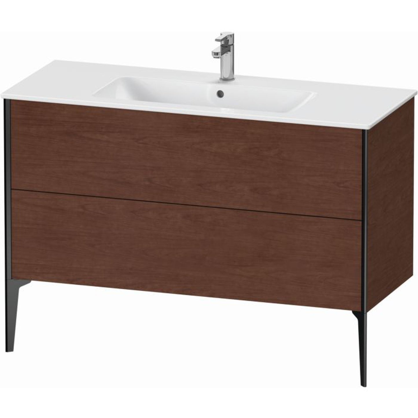 Duravit Xviu 48" x 23" x 19" Two Drawer Floorstanding Vanity Unit, American Walnut (XV44840B213)