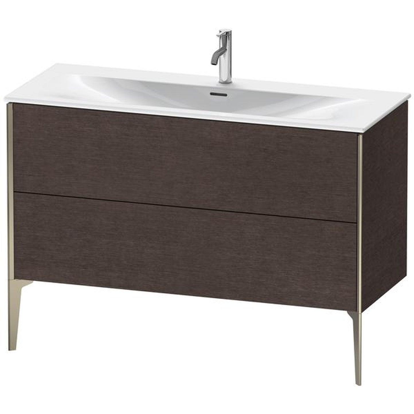 Duravit Xviu 48" x 23" x 19" Two Drawer Floorstanding Vanity Unit, Brushed Dark Oak Real Wood Veneer (XV43040B172)