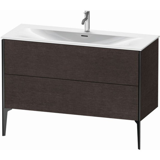 Duravit Xviu 48" x 23" x 19" Two Drawer Floorstanding Vanity Unit, Brushed Dark Oak Real Wood Veneer (XV43040B272)