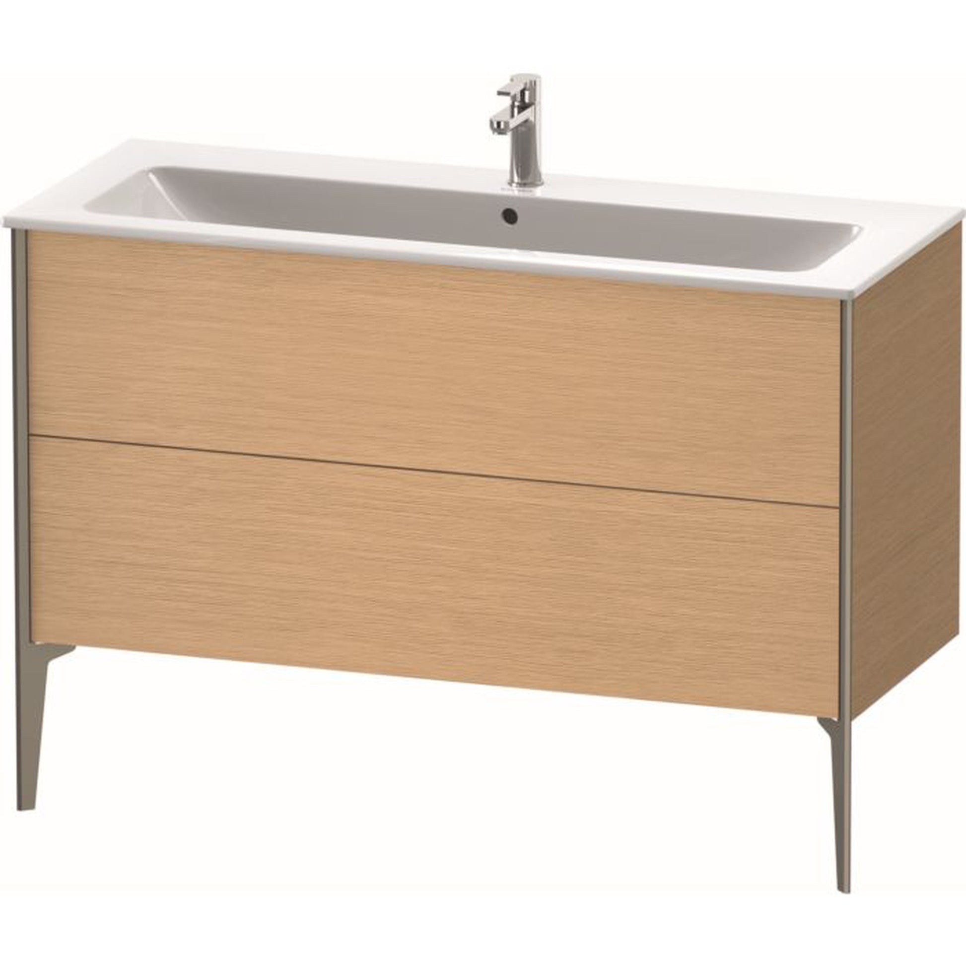 Duravit Xviu 48" x 23" x 19" Two Drawer Floorstanding Vanity Unit, Brushed Oak (XV44840B112)