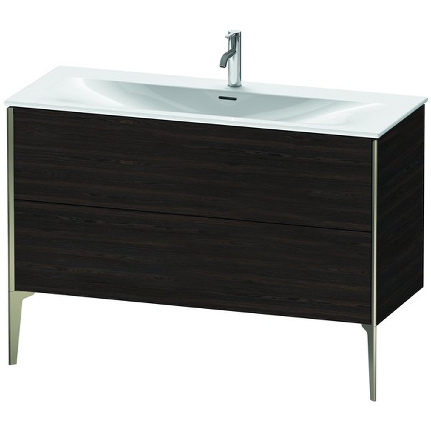 Duravit Xviu 48" x 23" x 19" Two Drawer Floorstanding Vanity Unit, Brushed Walnut Real Wood Veneer (XV43040B169)