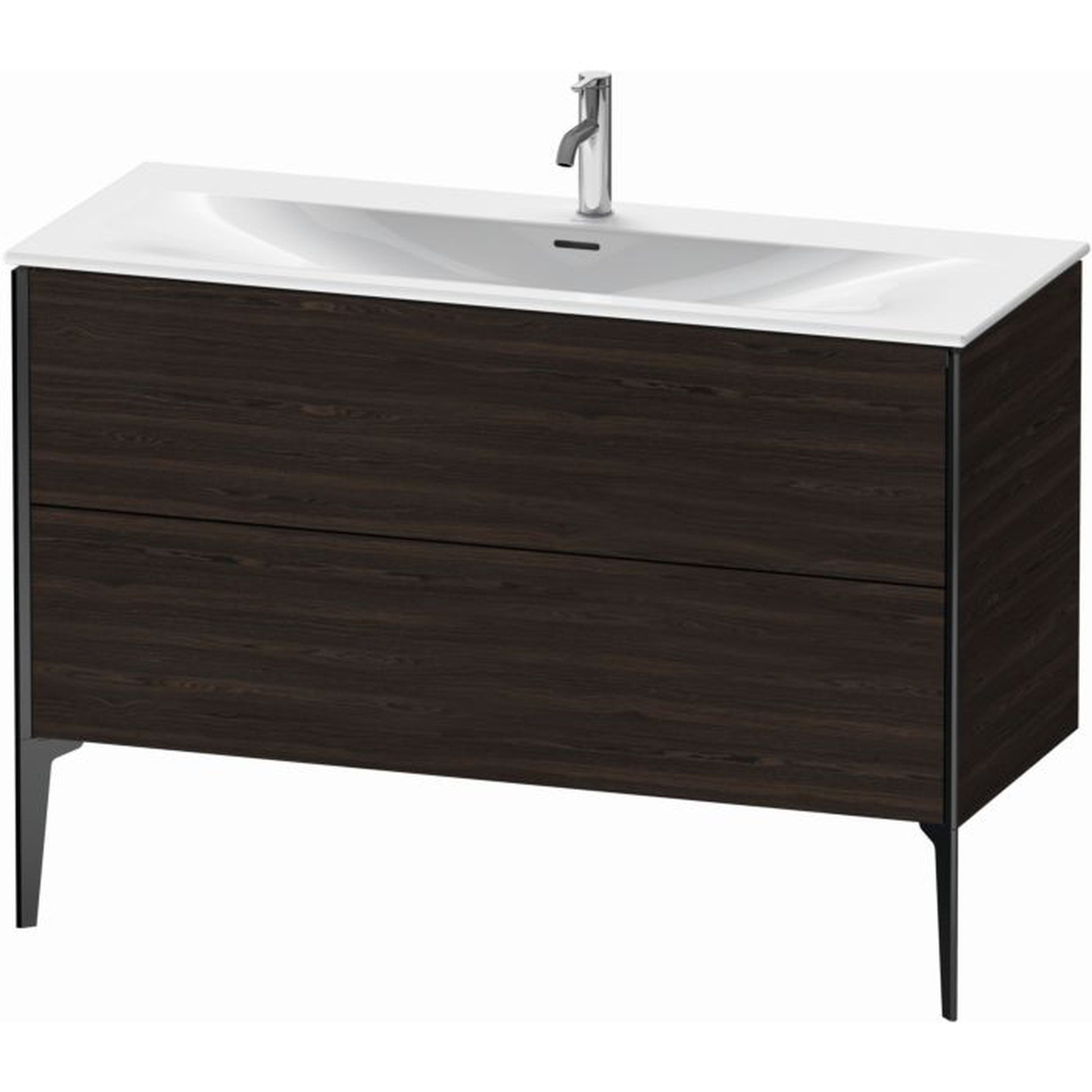 Duravit Xviu 48" x 23" x 19" Two Drawer Floorstanding Vanity Unit, Brushed Walnut Real Wood Veneer (XV43040B269)