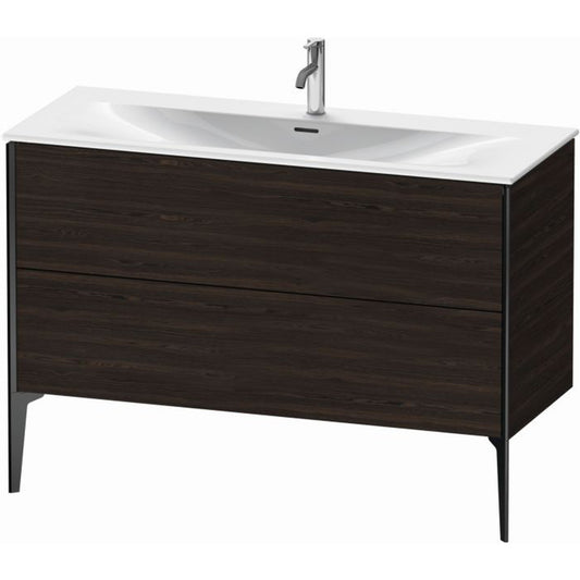Duravit Xviu 48" x 23" x 19" Two Drawer Floorstanding Vanity Unit, Brushed Walnut Real Wood Veneer (XV43040B269)