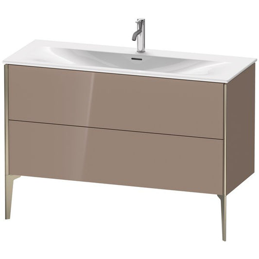 Duravit Xviu 48" x 23" x 19" Two Drawer Floorstanding Vanity Unit, Cappuccino High Gloss (XV43040B186)