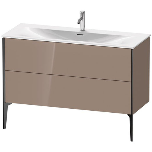 Duravit Xviu 48" x 23" x 19" Two Drawer Floorstanding Vanity Unit, Cappuccino High Gloss (XV43040B286)