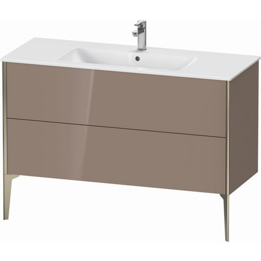 Duravit Xviu 48" x 23" x 19" Two Drawer Floorstanding Vanity Unit, Cappuccino High Gloss (XV44840B186)