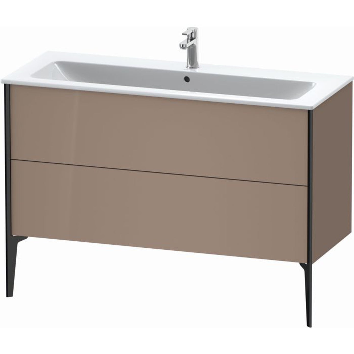 Duravit Xviu 48" x 23" x 19" Two Drawer Floorstanding Vanity Unit, Cappuccino High Gloss (XV44840B286)