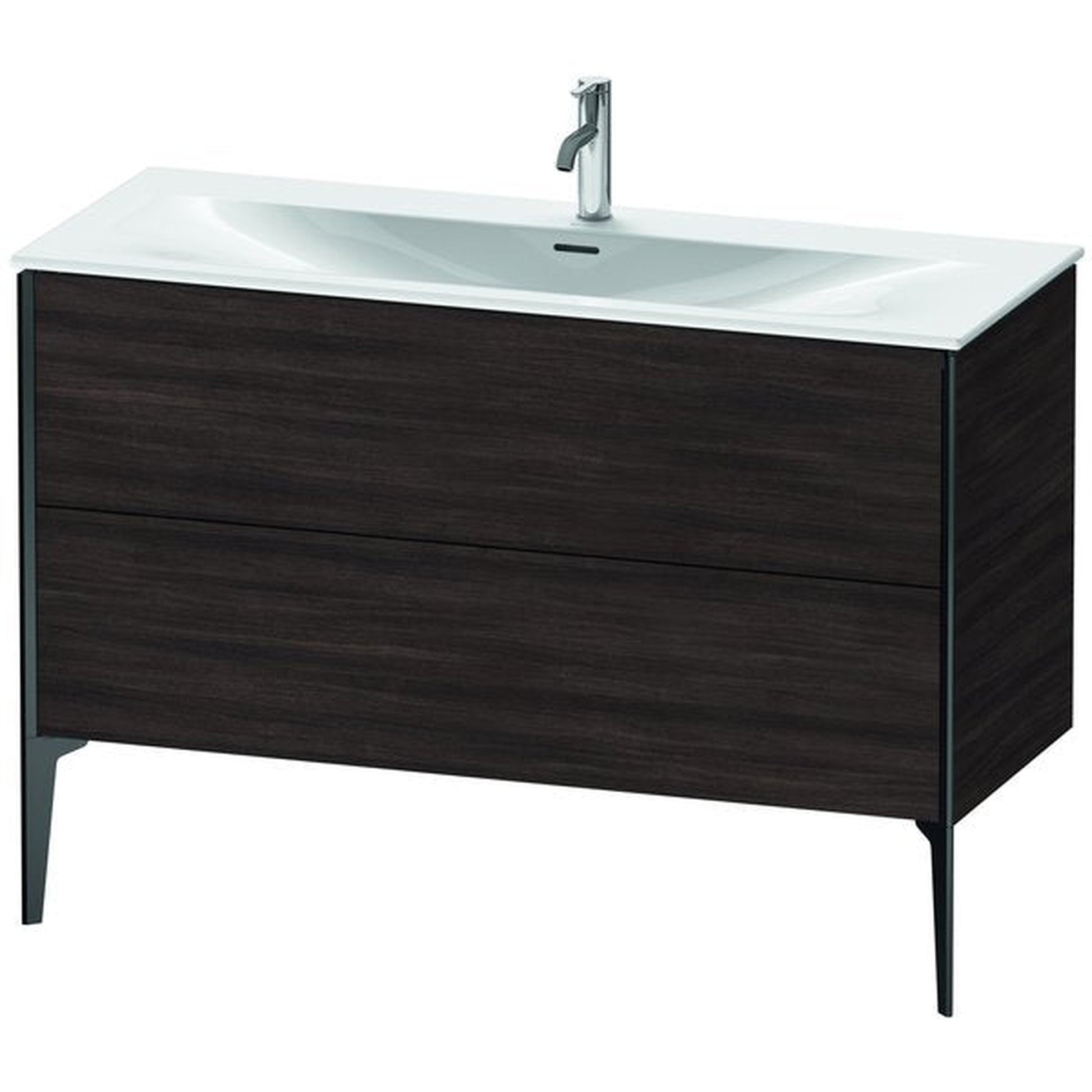 Duravit Xviu 48" x 23" x 19" Two Drawer Floorstanding Vanity Unit, Chestnut Dark (XV43040B253)