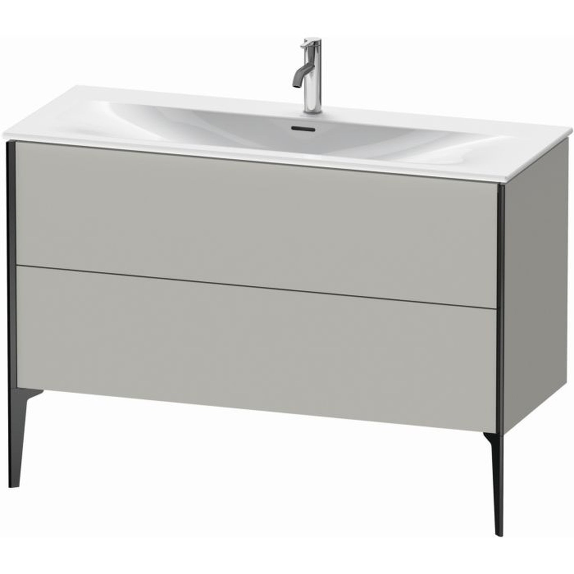 Duravit Xviu 48" x 23" x 19" Two Drawer Floorstanding Vanity Unit, Concrete Grey Matt (XV43040B207)