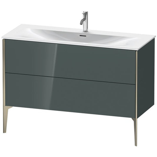 Duravit Xviu 48" x 23" x 19" Two Drawer Floorstanding Vanity Unit, Dolomiti Grey High Gloss Lacquer (XV43040B138)