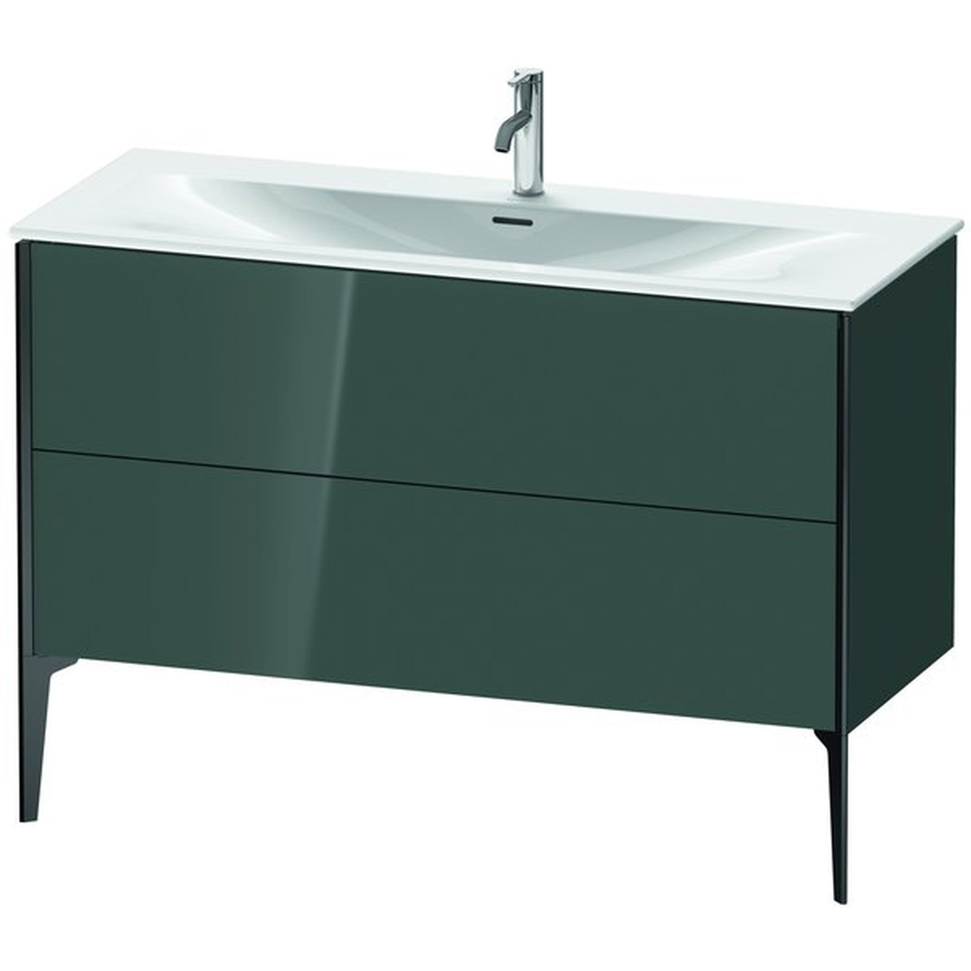 Duravit Xviu 48" x 23" x 19" Two Drawer Floorstanding Vanity Unit, Dolomiti Grey High Gloss Lacquer (XV43040B238)